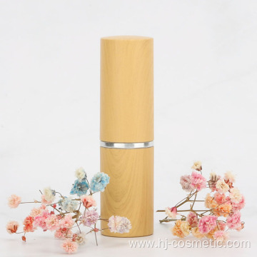 Cosmetic empty soft Round wood grain light yellow  lipstick tube